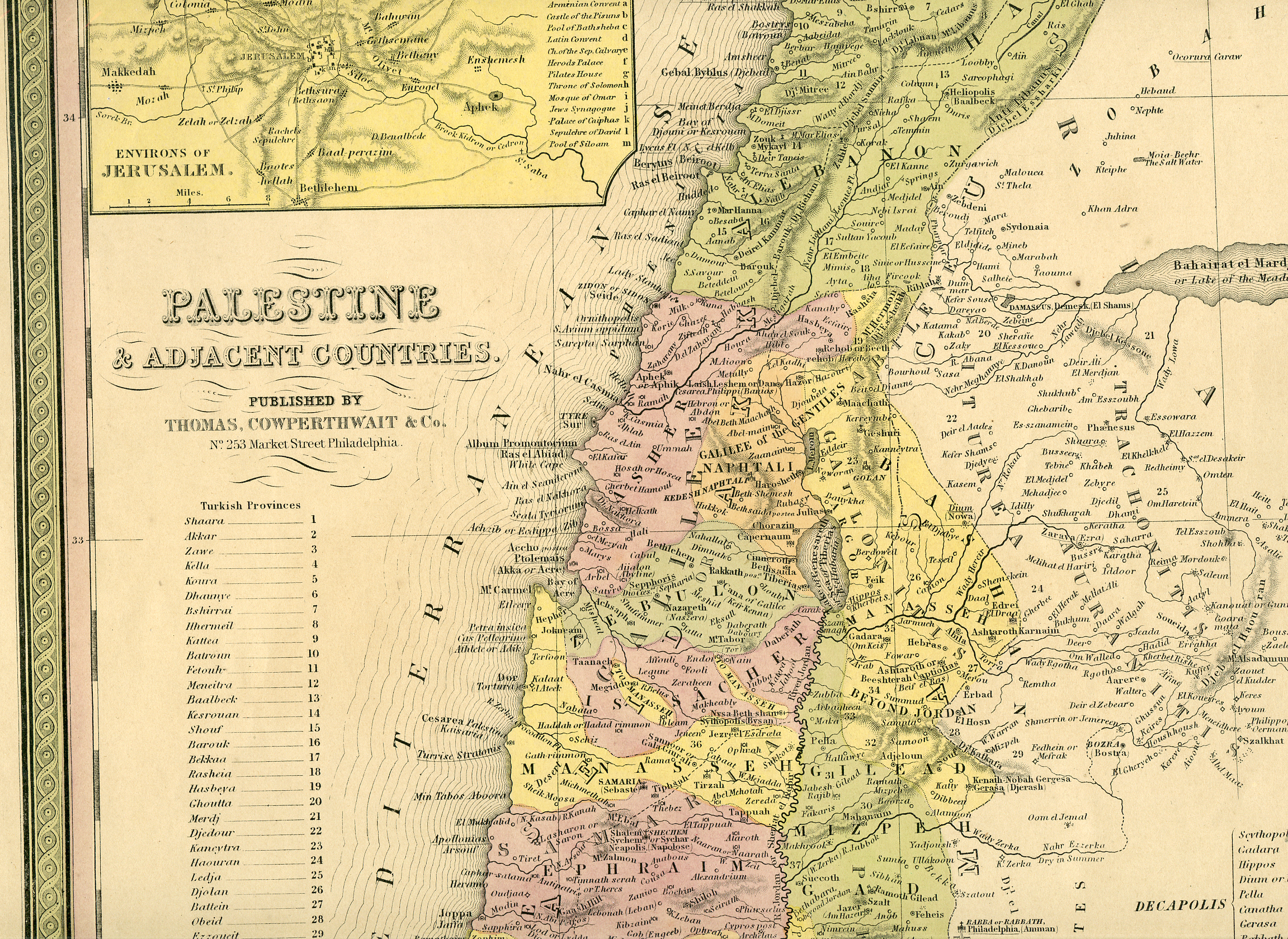 1850 Palestine & Adjacent Countries 1