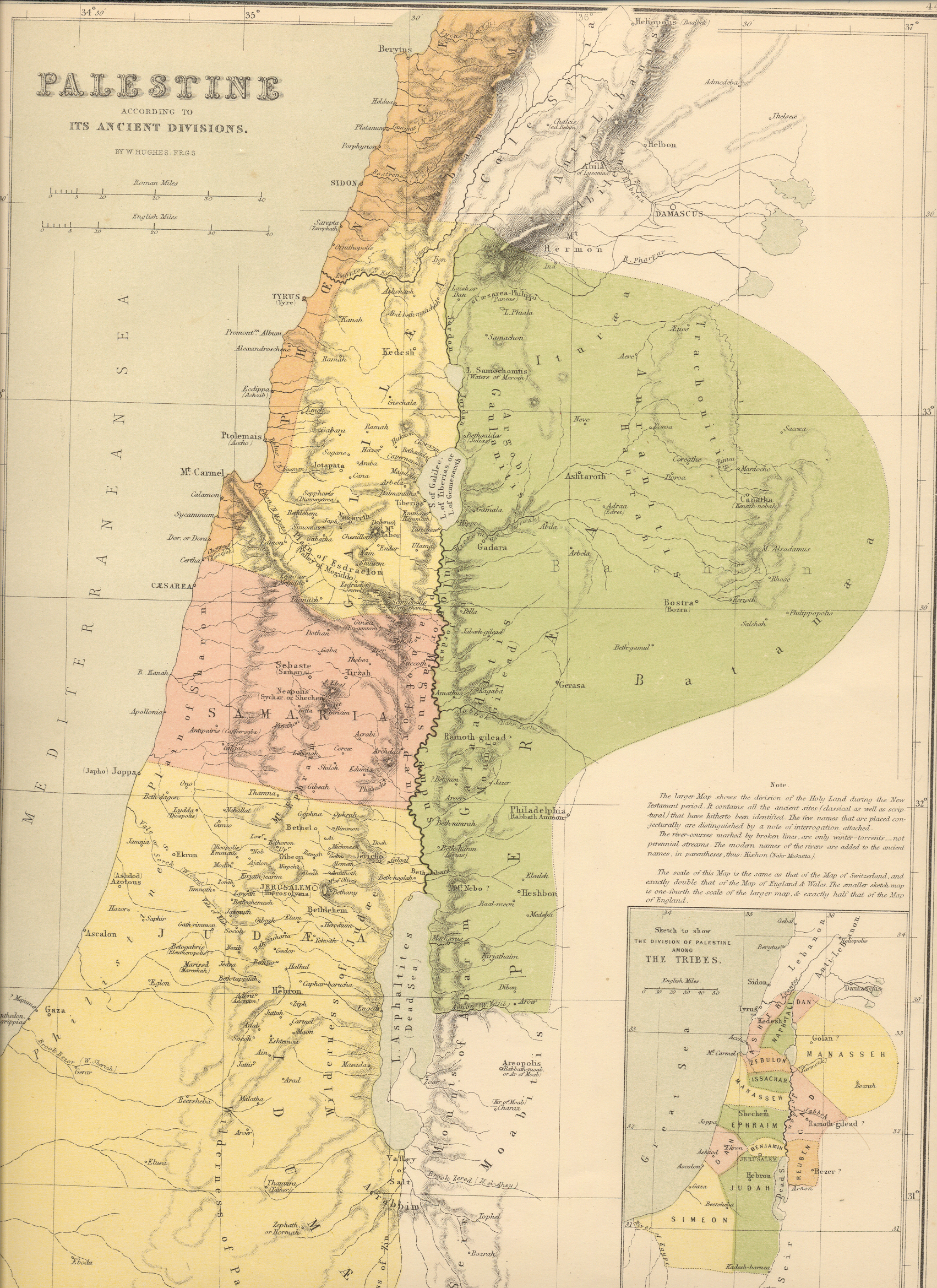 1859 Palestine According to Its Ancient Divisions