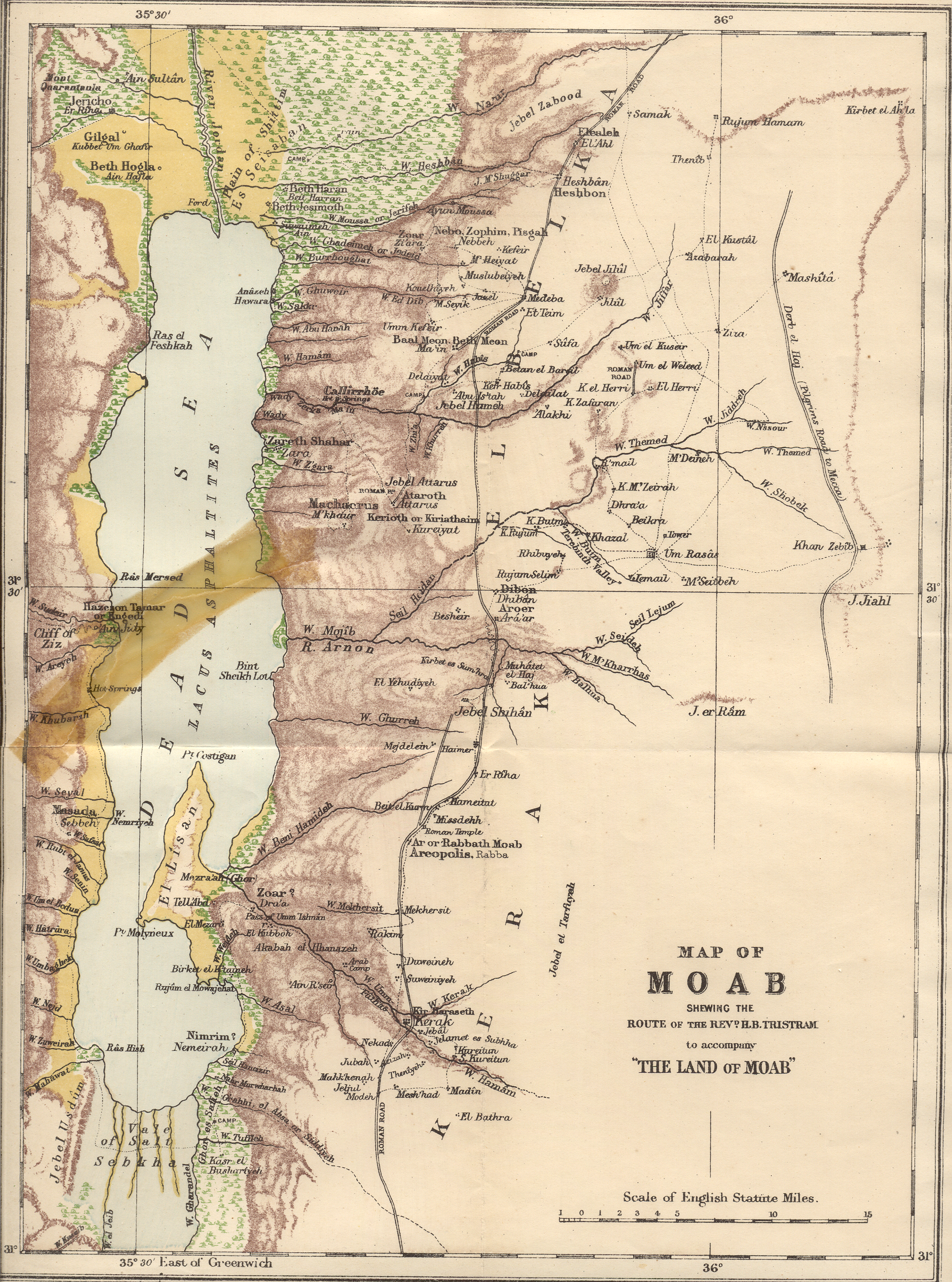 1873 Map of Moab (Tristam)