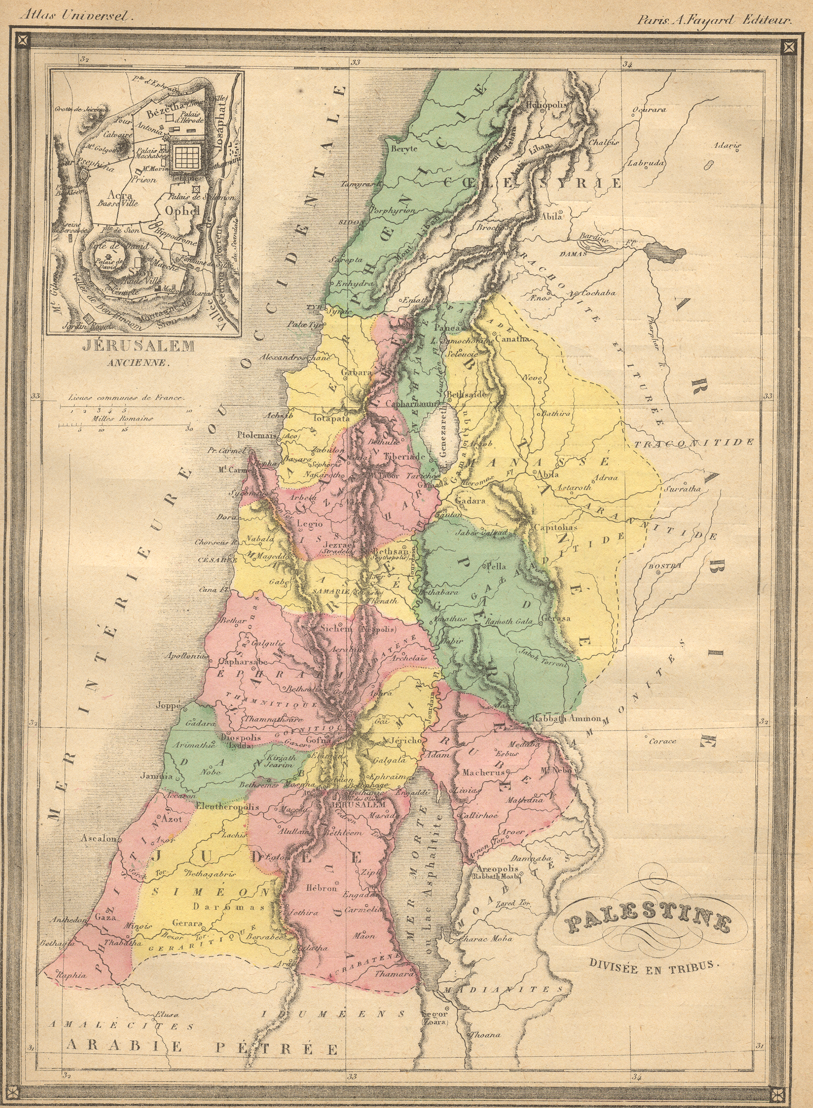 1877 Palestine Divisèe en Tribus