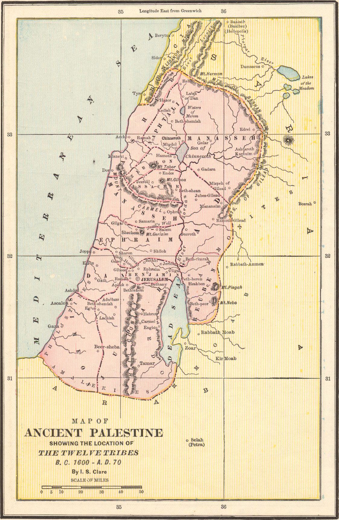 1889 Map of Ancient Palestine