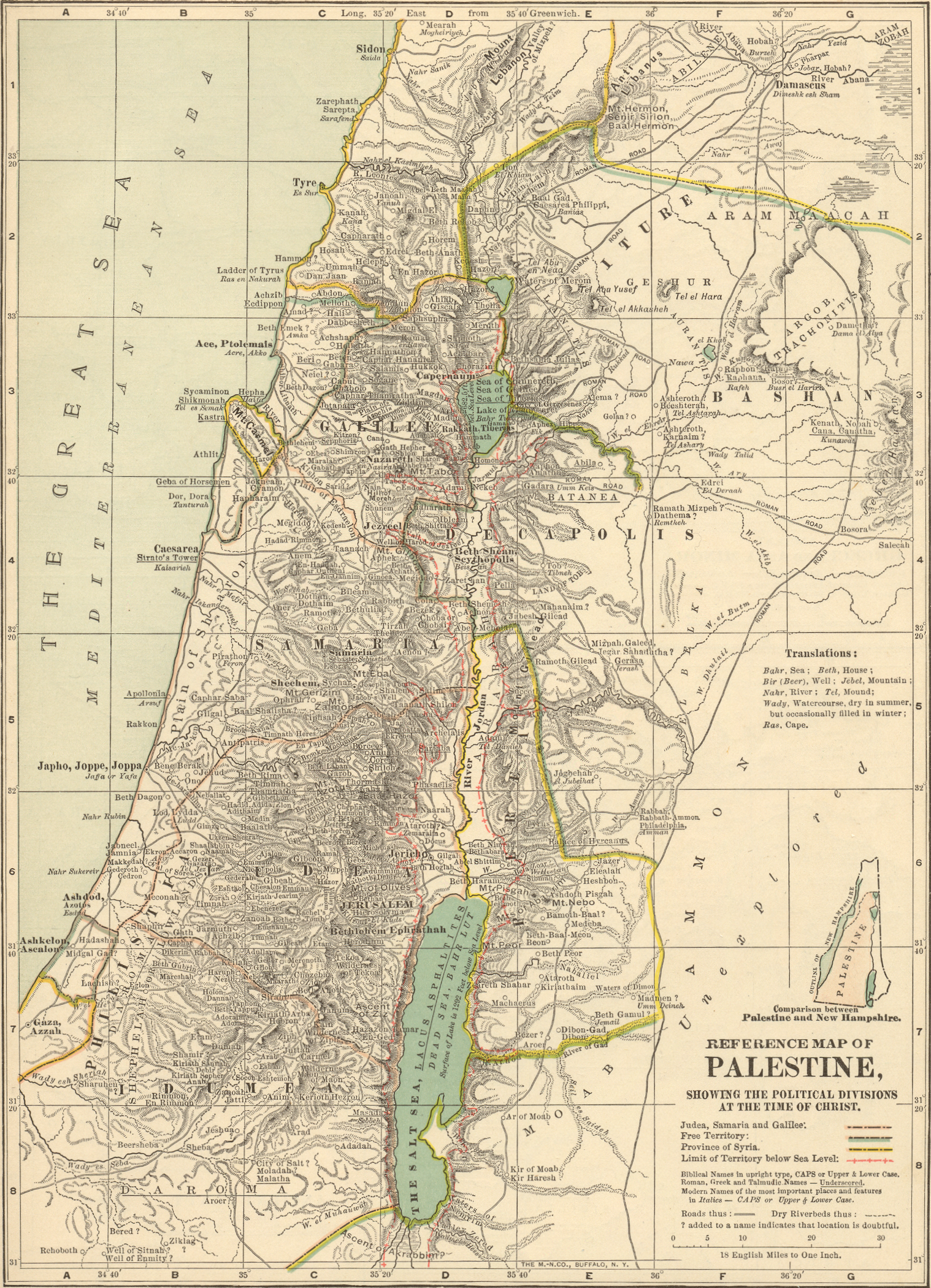1897 Reference Map of Palestine