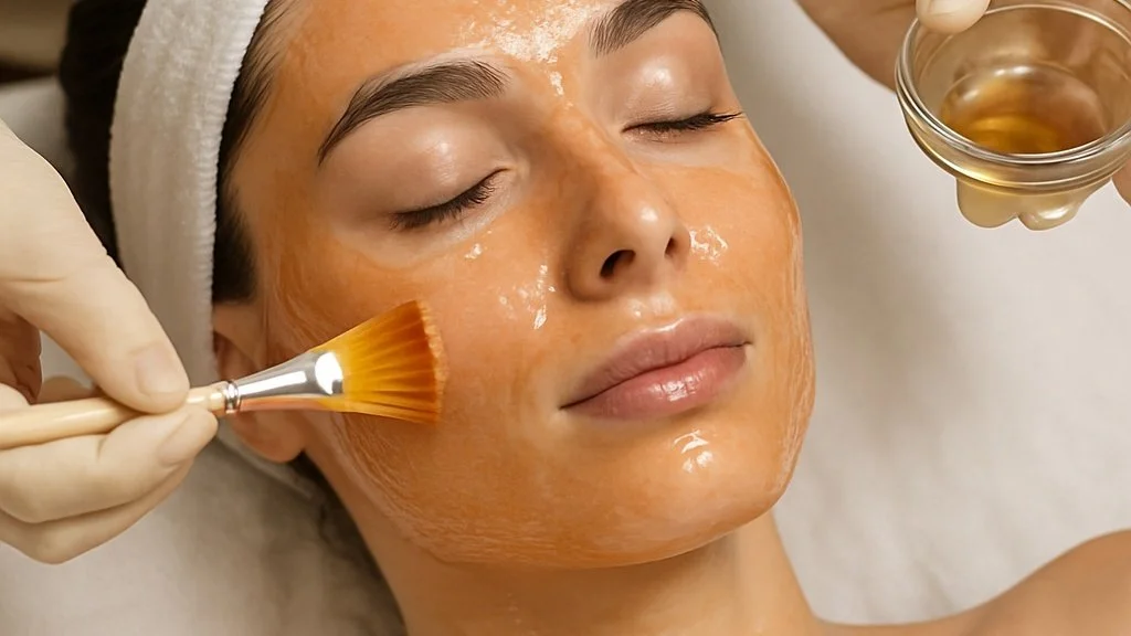 Chemical Peel application to face