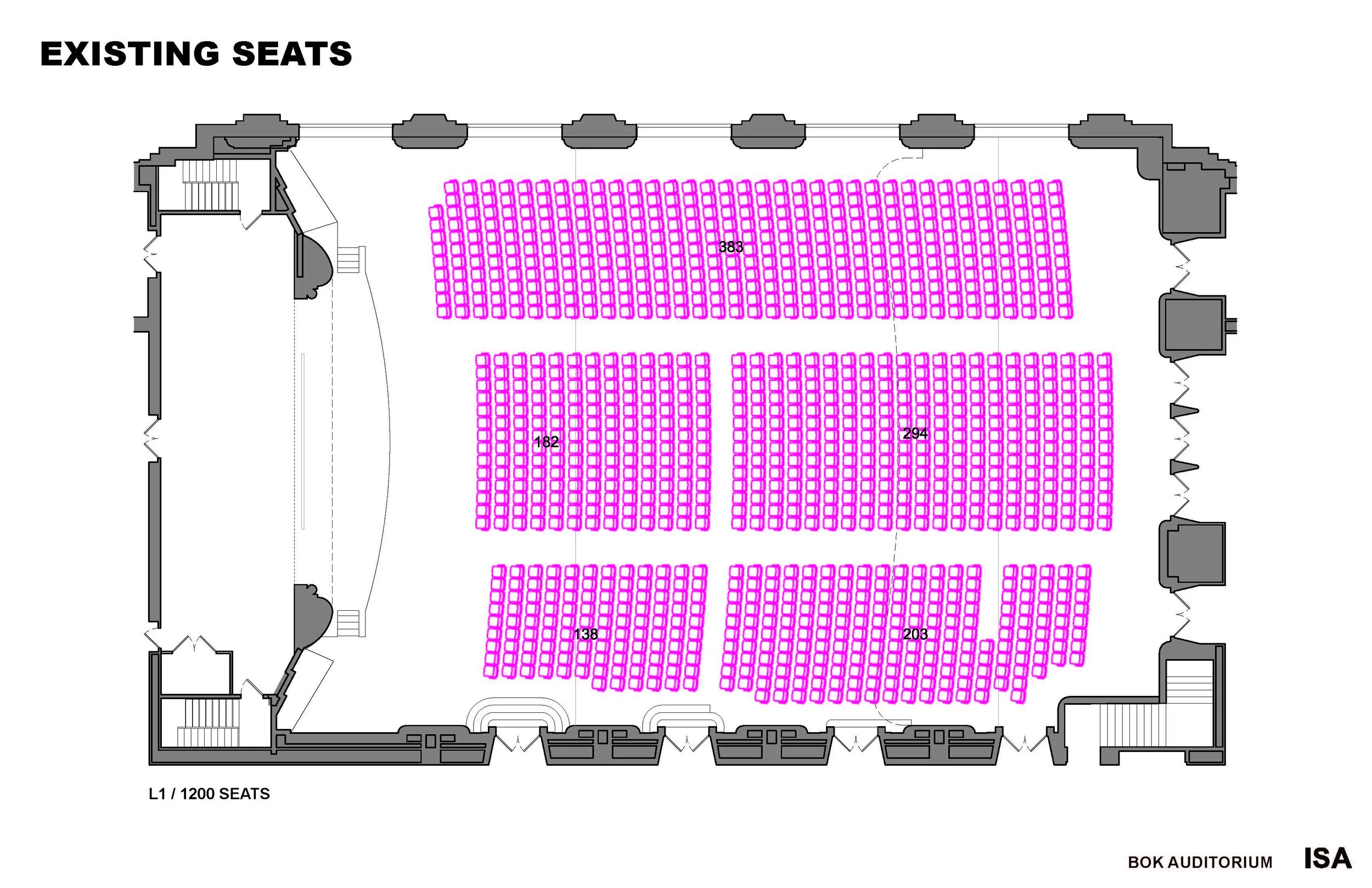 Bok Seating Chart Rows Cabinets - Existing Seats