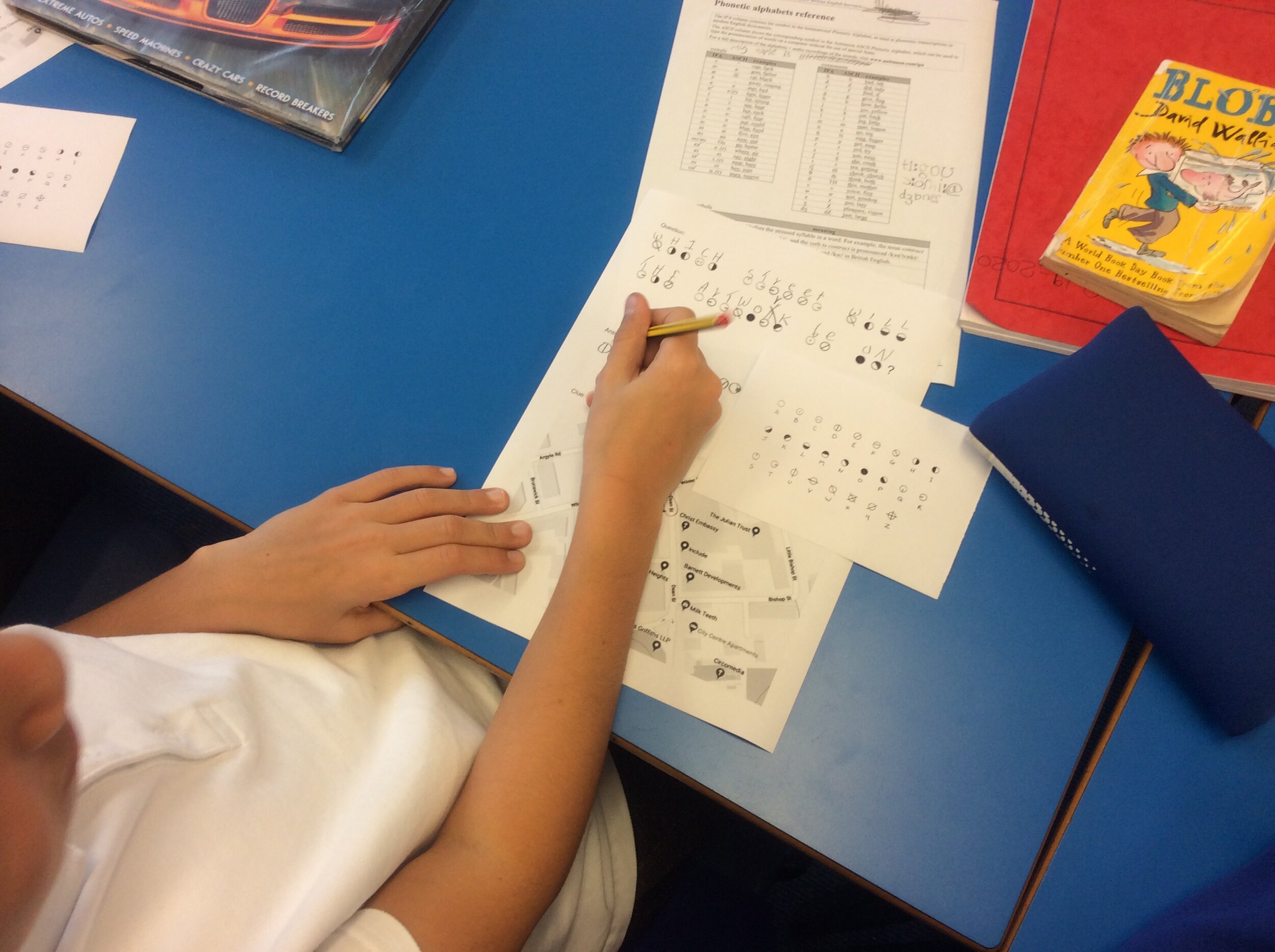 Cipher workshop. Credit: Cabot Primary School