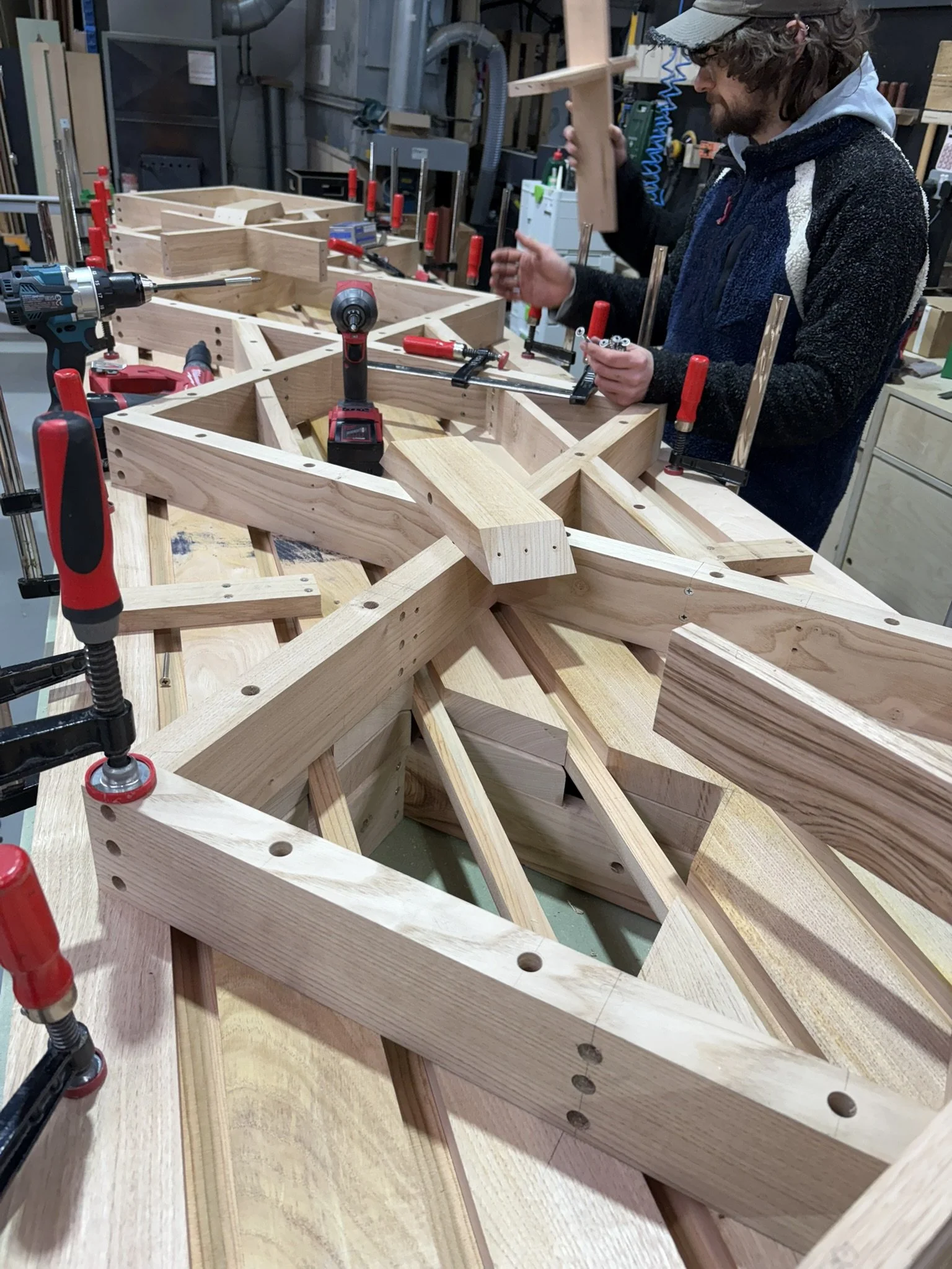 Workshop photographs: the making of Kingfisher Court sculptural works