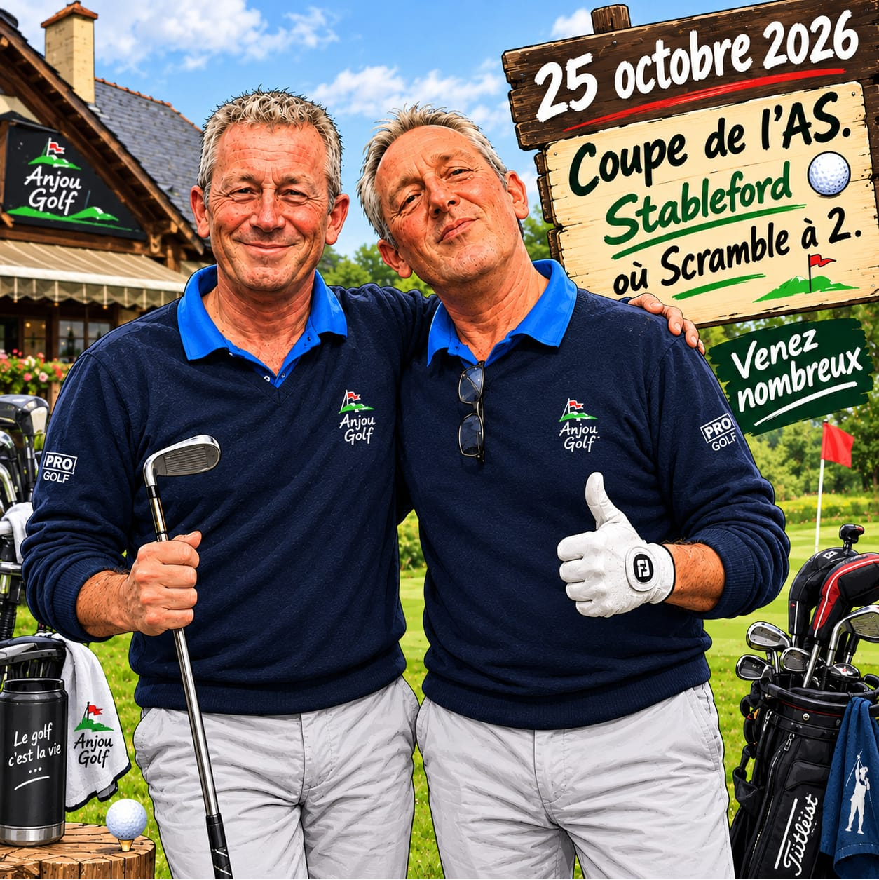 Les deux piliers de l'Association Sportive d'Anjou Golf, Frederic Livenais, tresorier et Patrice Hameon, président