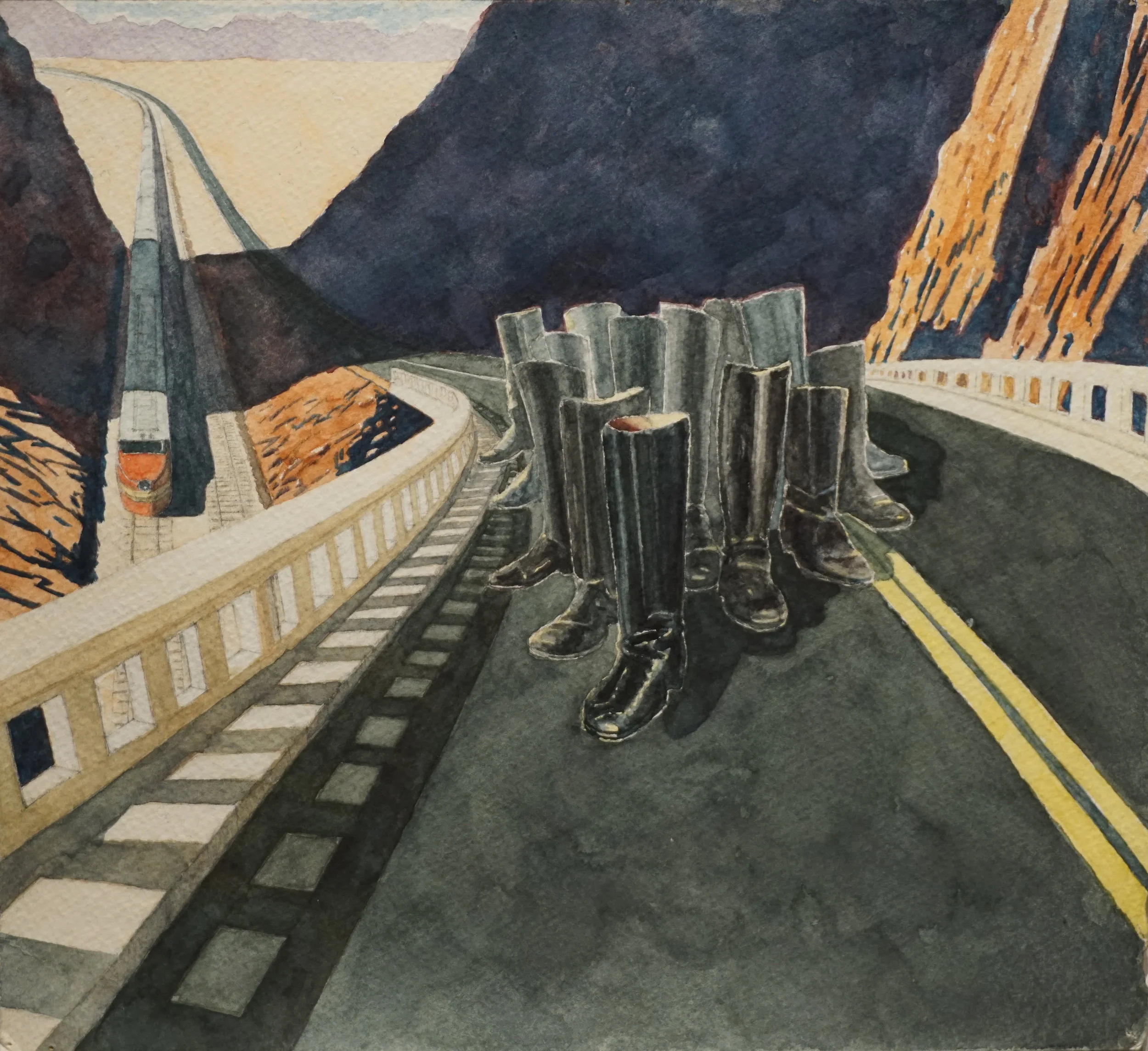 boots on the overpass