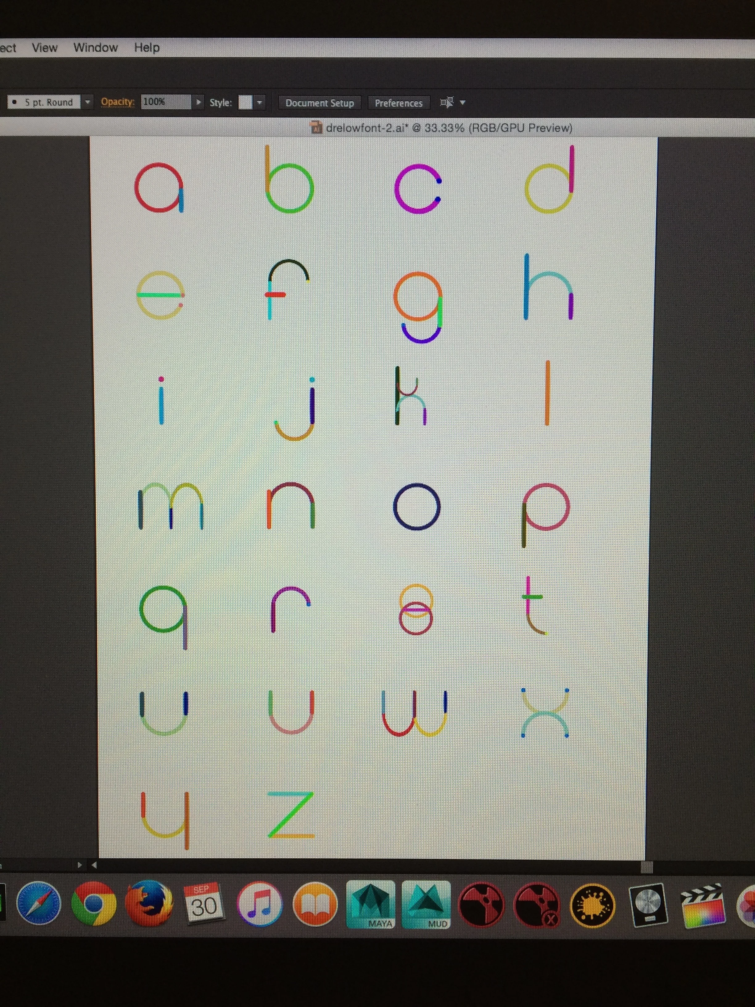 Font created in Illustrator