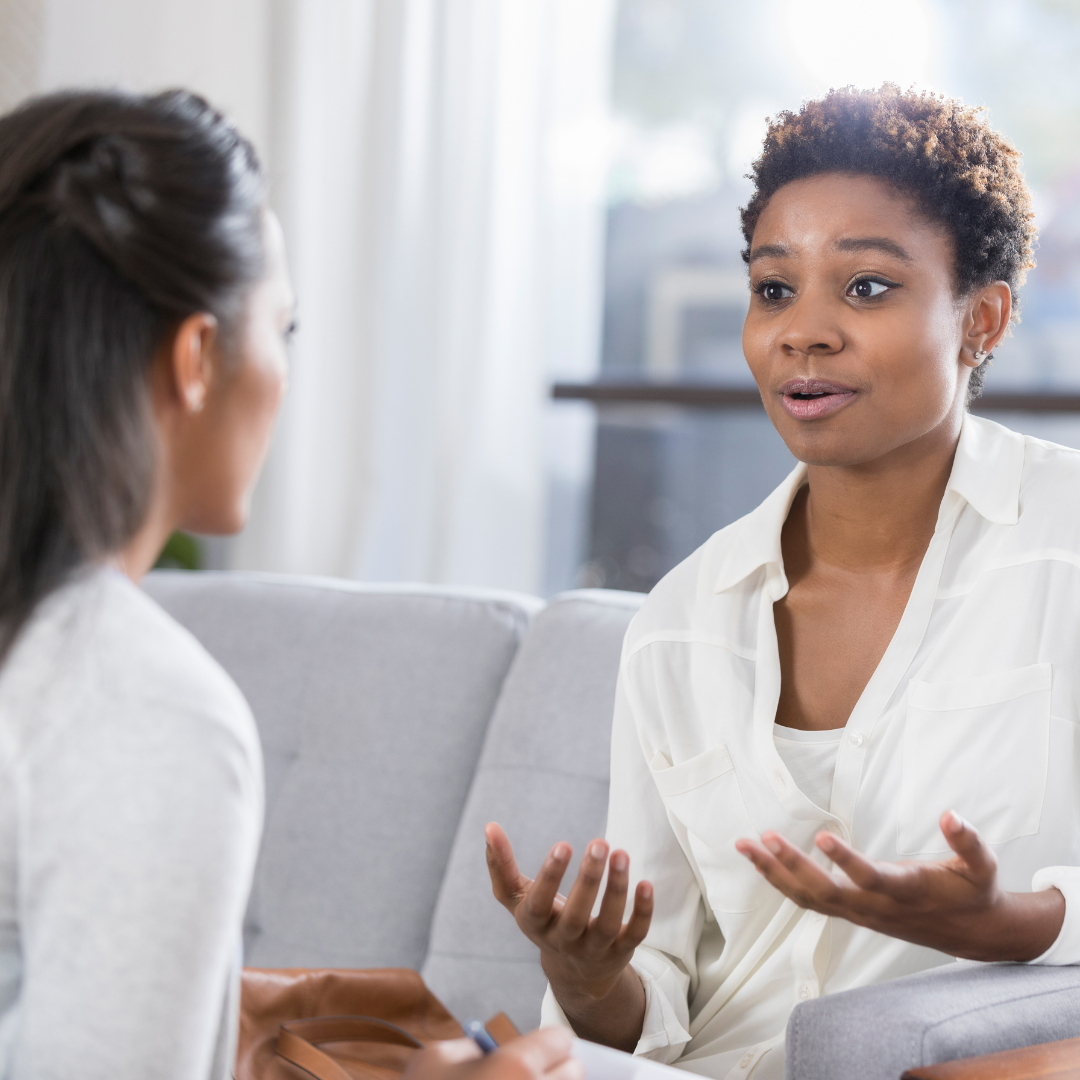 woman smiling in therapy | counseling in birmingham, al | anxiety therapy in birmingham, al | online therapy in birmingham, al | 35209 | 35229 | 35205