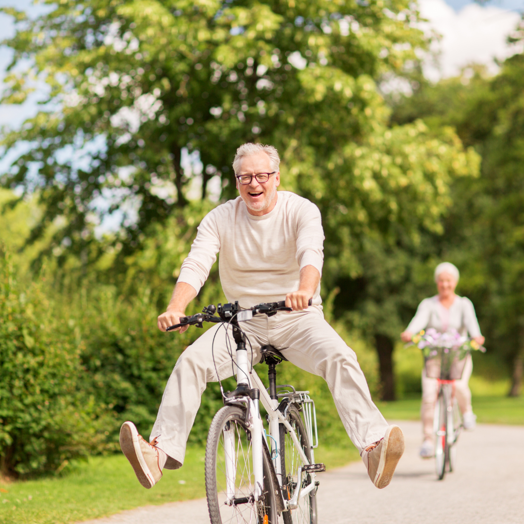 photo of older couple riding bicycles | birmingham, AL