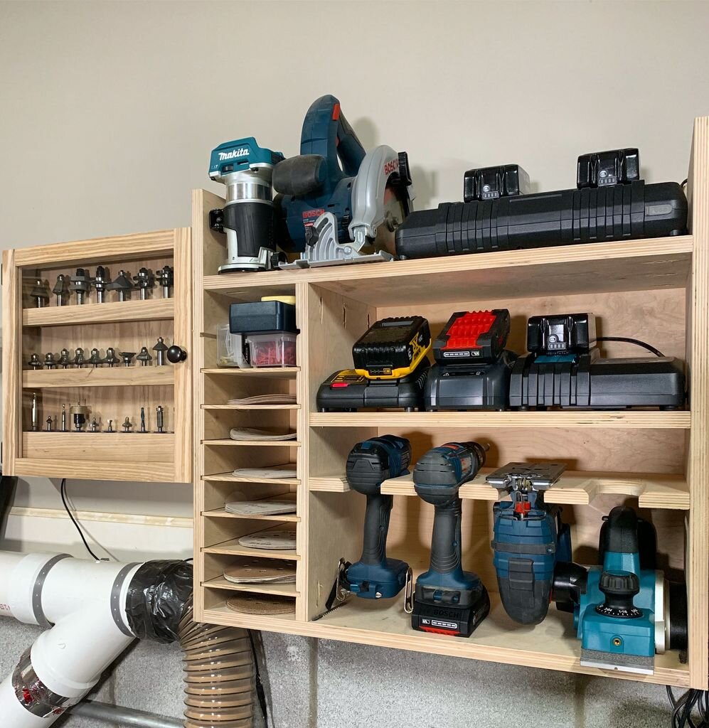 DIY Drill Charging Station and Sandpaper Organizer - Penalty Box Woodshop