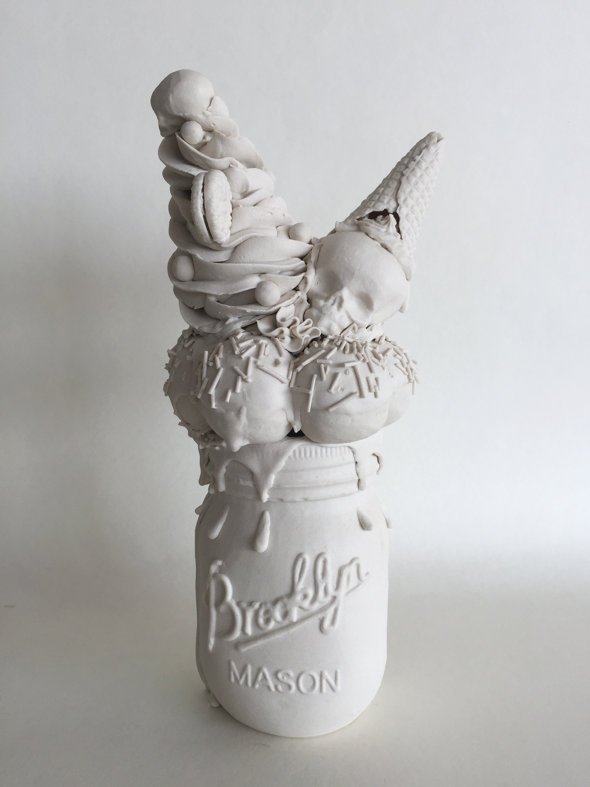 Jacqueline Tse Porcelain Ceramic Ice Cream Milkshake Art Sculpture