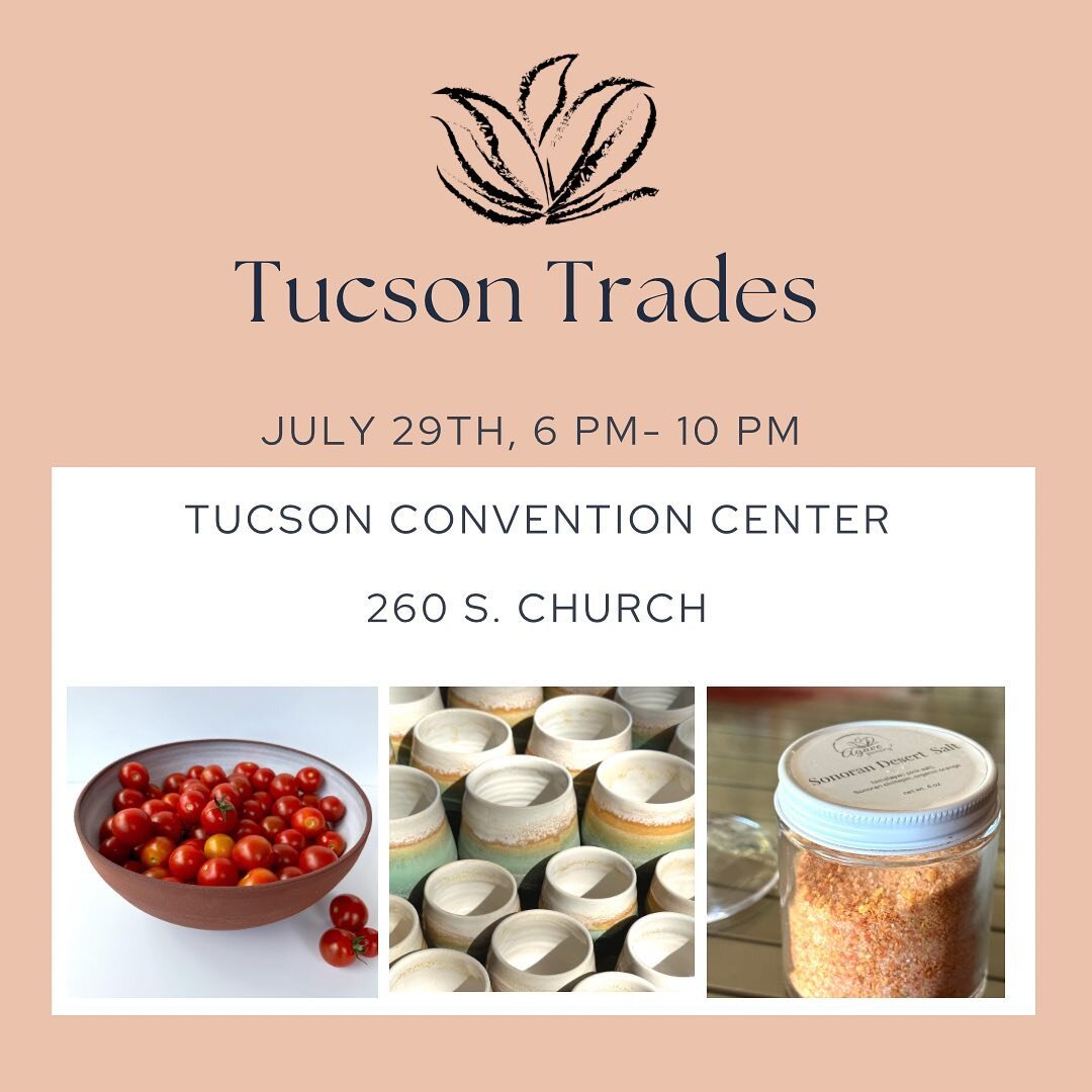 Save the date for next Saturday July 29th! 

We&rsquo;ll be participating in Tucson&rsquo;s first INDOOR market hosted by @tucsontrades at the Tucson Convention Center!

Instead of doing an online summer sale we&rsquo;ll have discounted prices on our