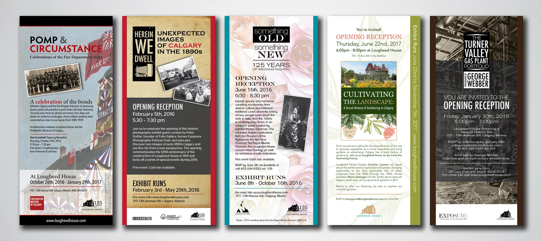 Lougheed House | Various Exhibit Invitations