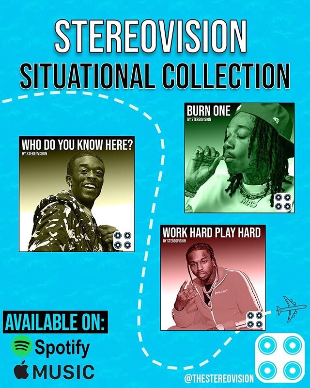 If you haven&rsquo;t heard about it already, go check out TheStereoVision&rsquo;s new &ldquo;Situational Playlist Collection&rdquo; 💎 Set the vibe with these 🔥 playlists curated by our team, for you.
.
.
.
Just search for &ldquo;StereoVision&rdquo;