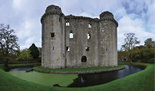 Nunney Castle and its moat