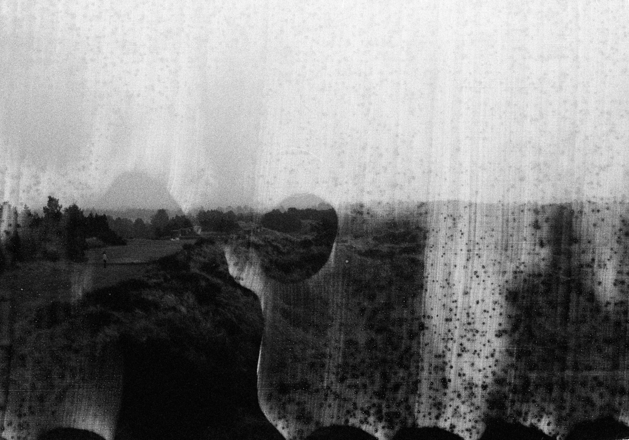  Uden titel (Ved Heksebjerg), 2014-2017   Untitled (at Heksebjerg), 2014-2017   The film from which these pictures are taken was exposed during 2014 but remained inside the camera until 2017 when it was finally developed. At this point the emulsion o