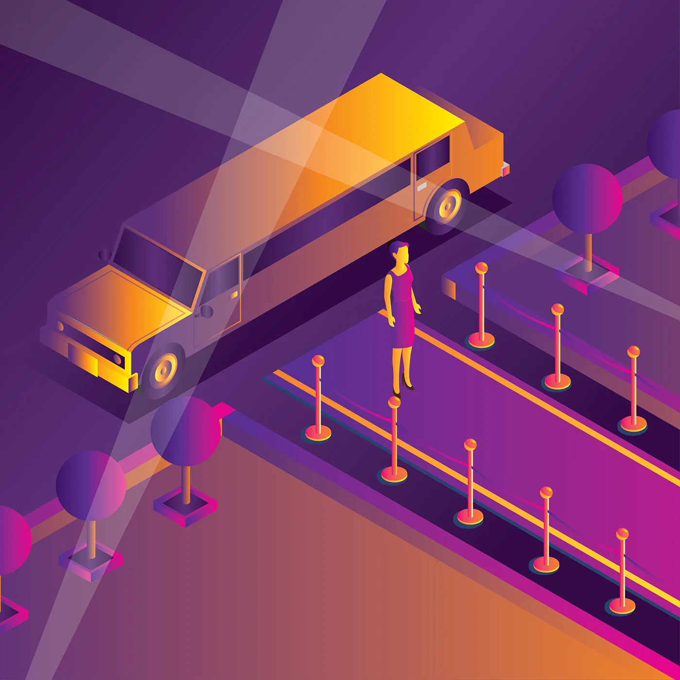 Hollywood Red Carpet Isometric Vector.jpg