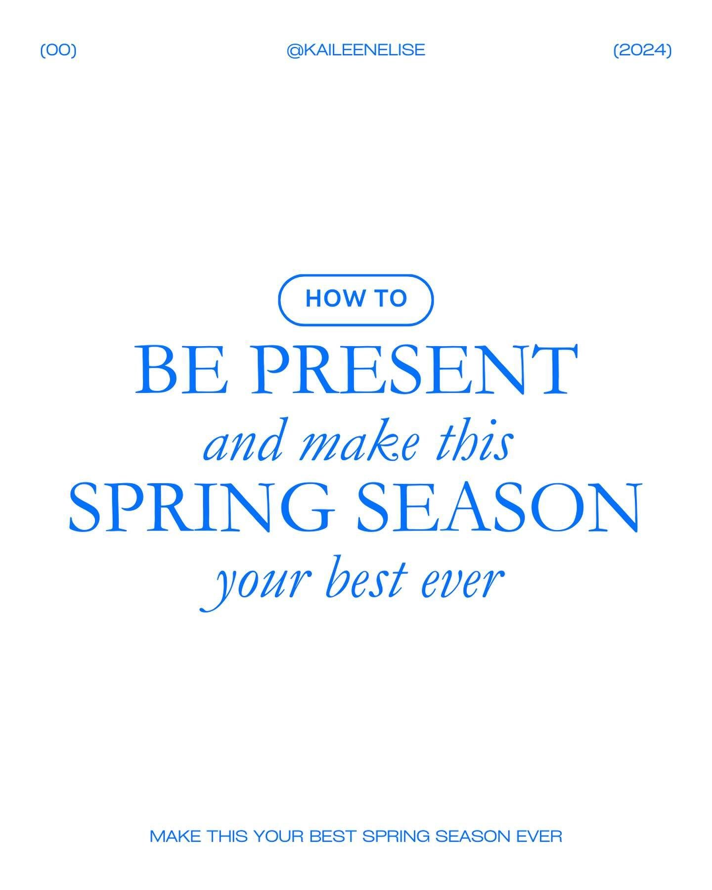 Being present doesn&rsquo;t just happen.

It&rsquo;s a practice. Cultivated on purpose. 

Make this spring your best ever by:

⨠ Setting intentions
⨠ Aligning with the season
⨠ Practicing daily rituals
⨠ Finding your creative flow

All of this is tot