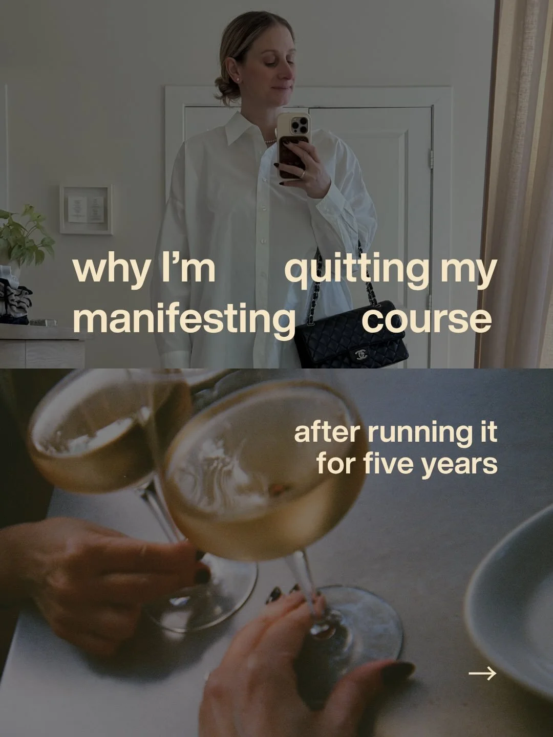 Why I&rsquo;m quitting my manifesting course &darr;

Every May since 2020, I&rsquo;ve hosted a class on manifestation. First, we called it Magical May. Then, it became Magnetize. 

No matter the name, it&rsquo;s always been about manifesting *with* i