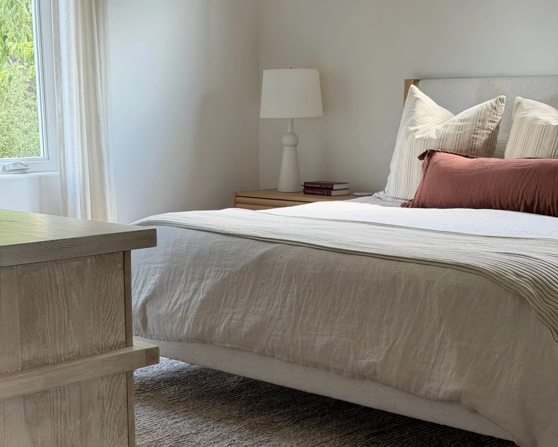 calming bedroom with neutral colors