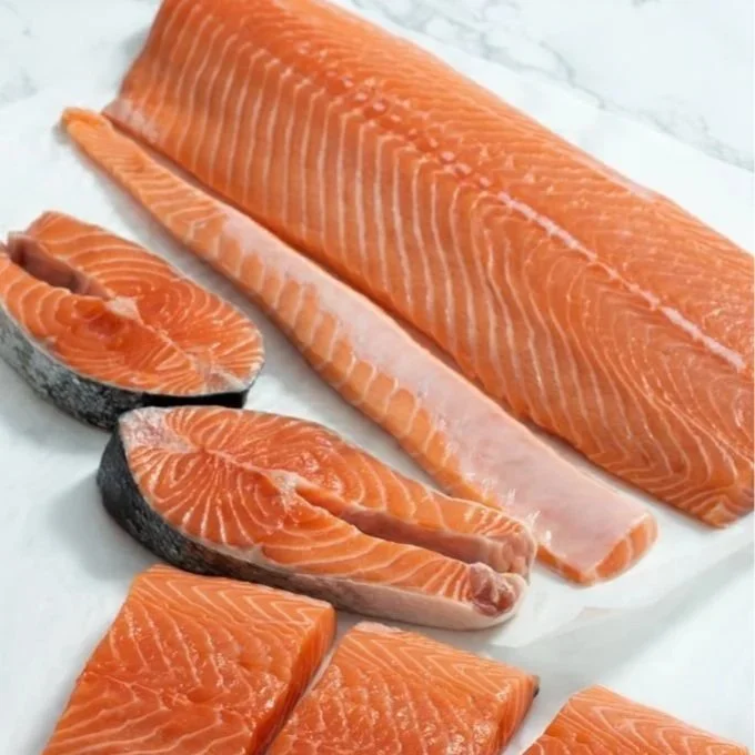 Fresh salmon fillets and steaks from Ocean Odyssey Inland, Edmonton's premier seafood shop