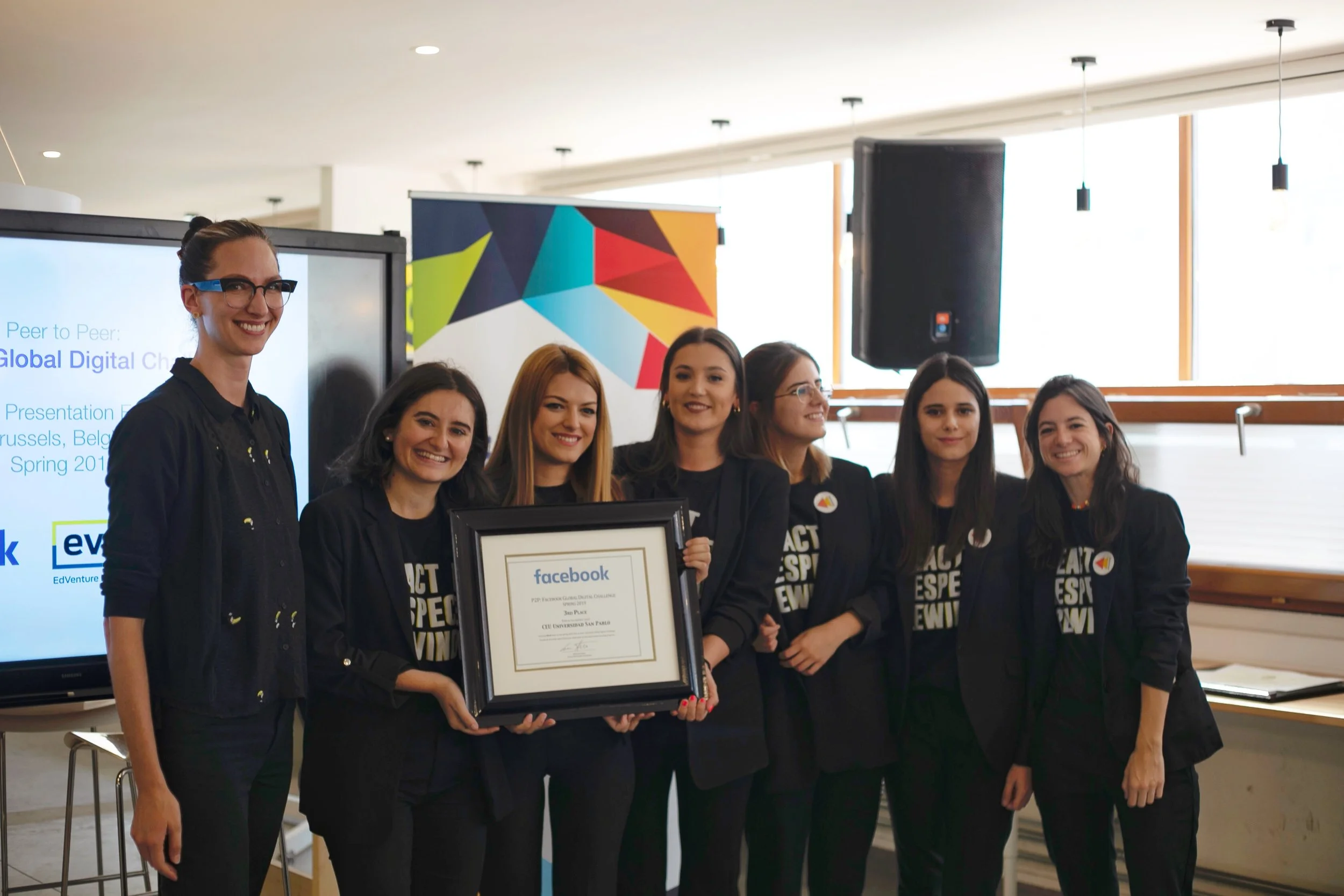 3rd Place: CEU San Pablo, Spain (Pictured with Erin Saltman, Policy Manager of Facebook) Photo Credit: MolenGeek
