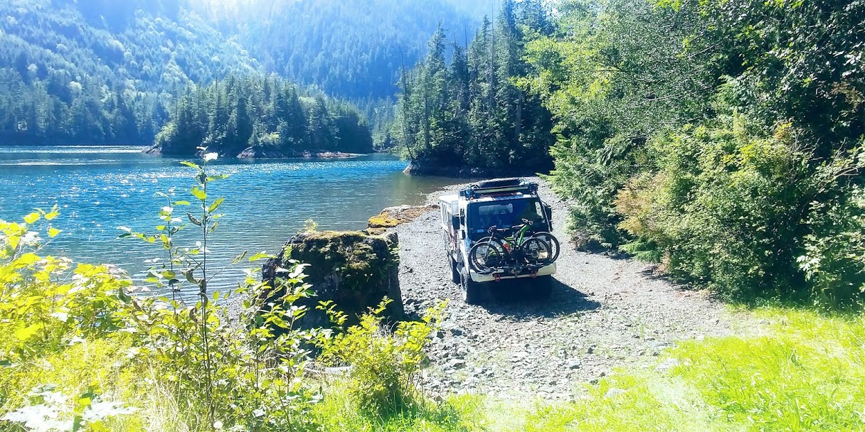 waddington camp spot with truck on beach.jpg