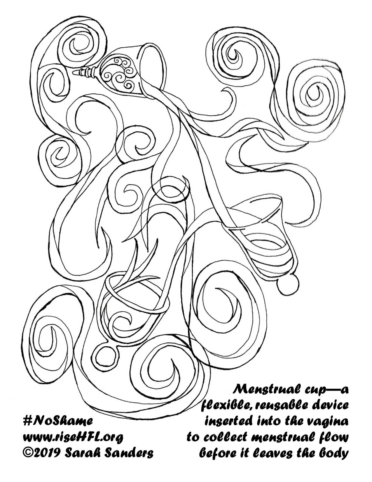 Menstrual Cup Coloring Sheet
