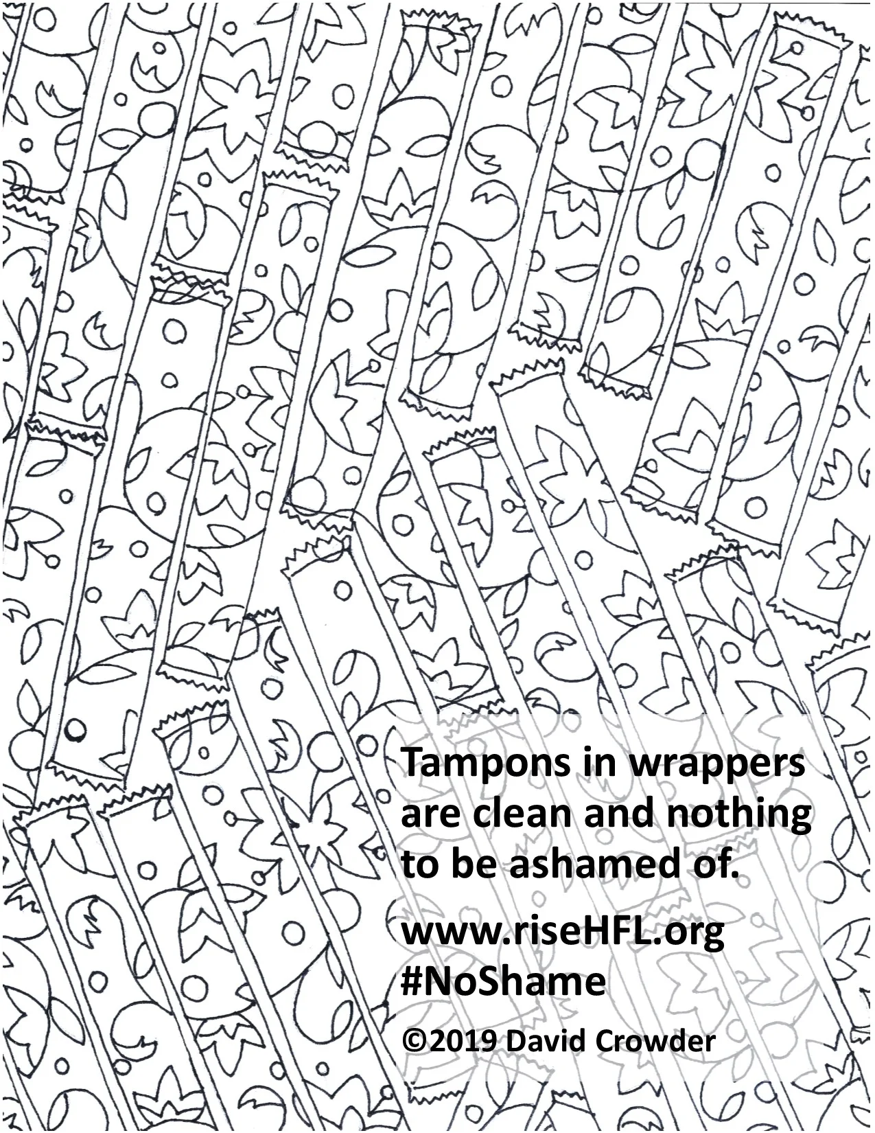 Tampons in Wrappers Coloring Sheet