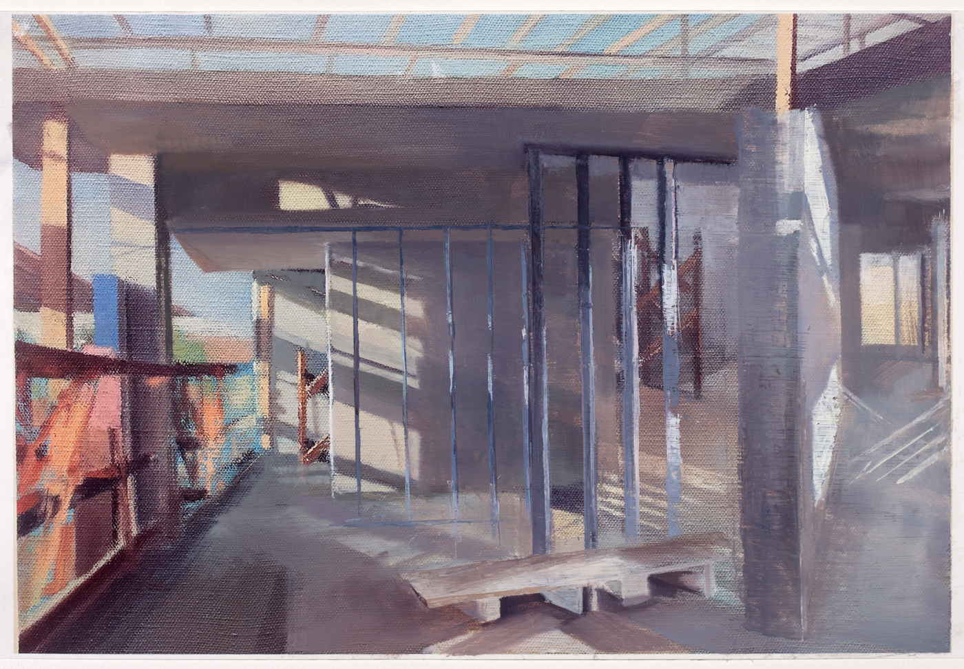   Final Study for 163rd St,  2018   oil on paper, 10 x 18 in 