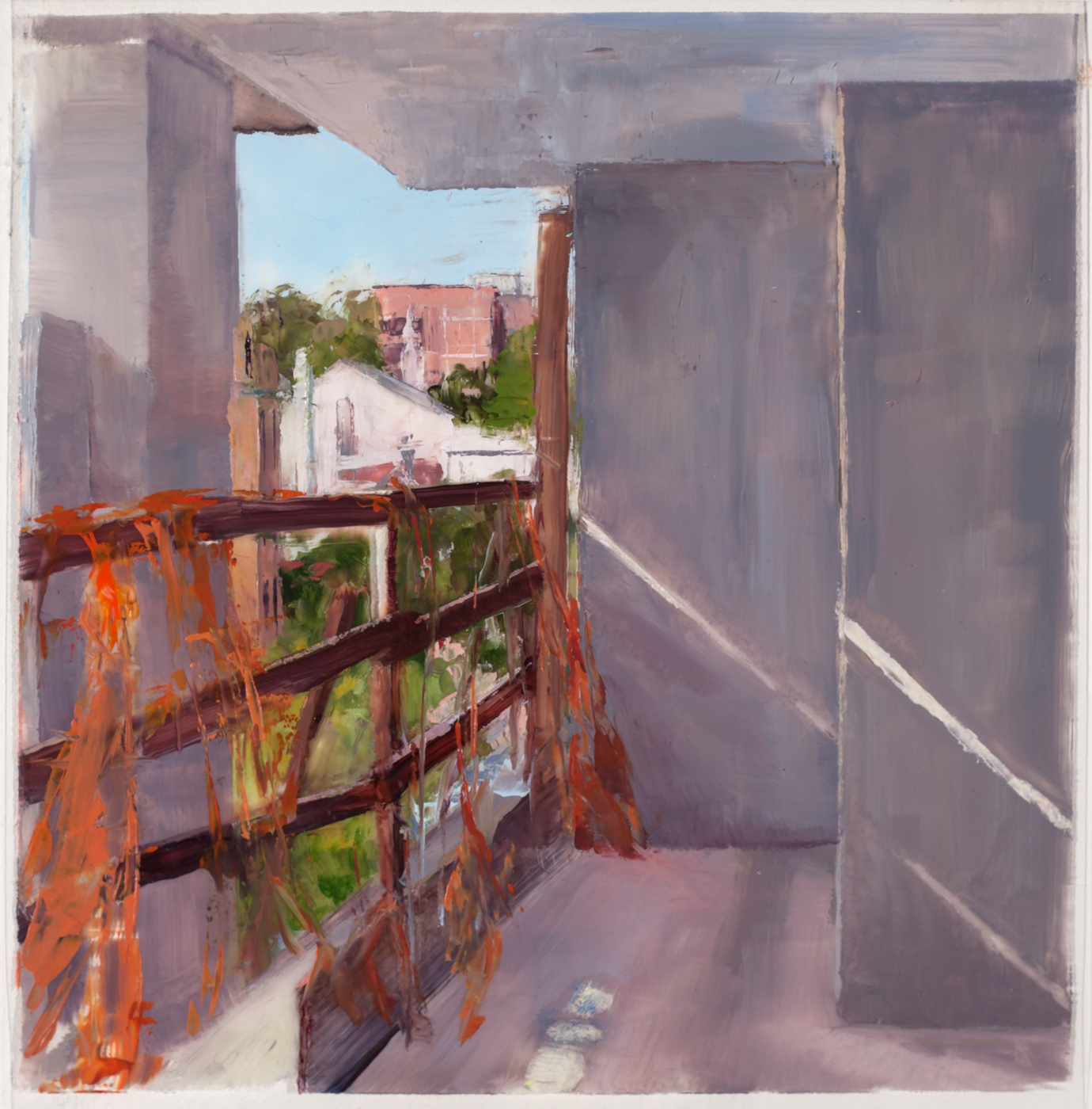   On-site study for 163rd St 1 , 2017 oil on dura-lar, 6 x 6 in 