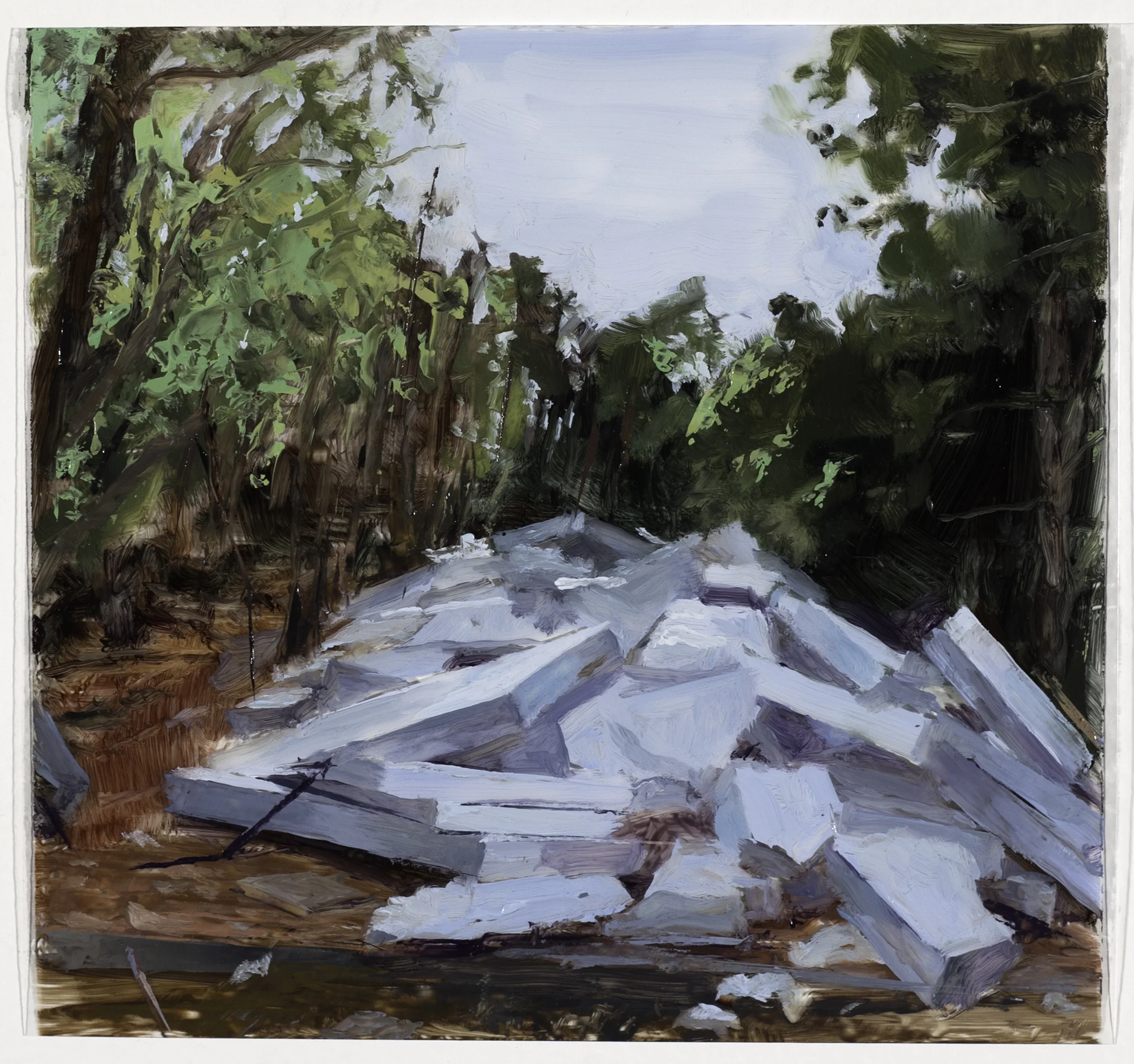 Neighbors: 6126 N. Miro Study, 2017 oil on dura-lar, 6 x 8 in