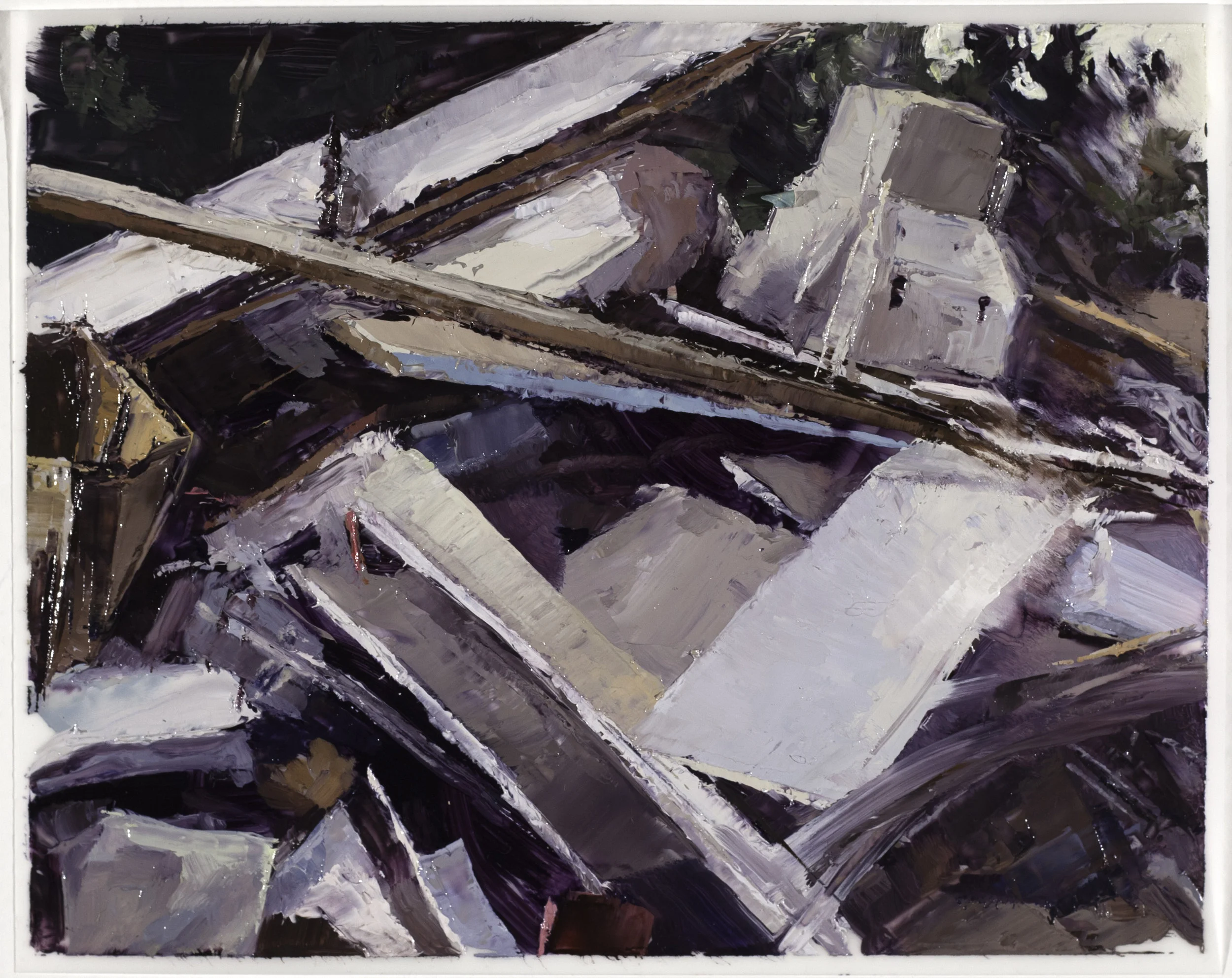 Neighbors: 6126 N. Miro St, Study 2 , 2017 oil on dura-lar, 6 x 8 in