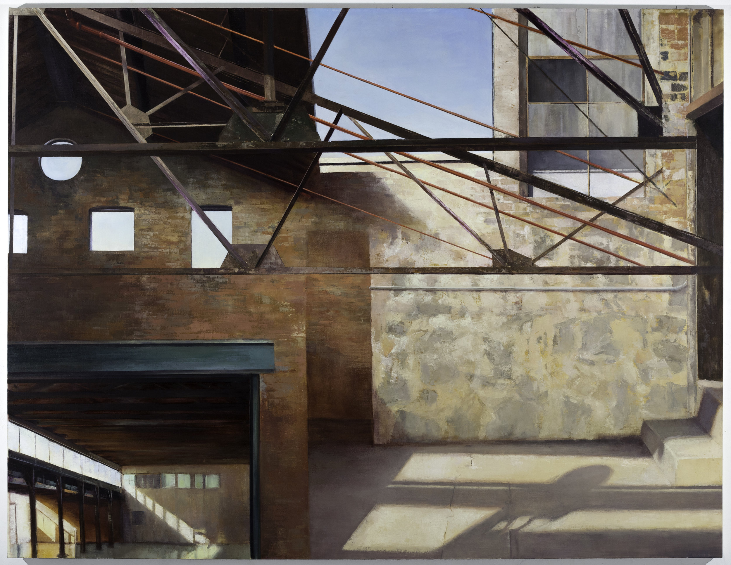   Knockdown Center  (After Okada &amp; Abbott),  2016  oil on linen, 56 x 78 in 