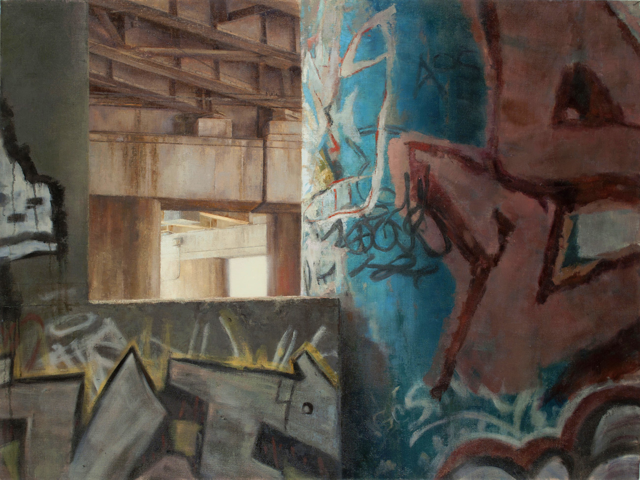   Crooked , 2011 oil on linen, 36 x 48 in 