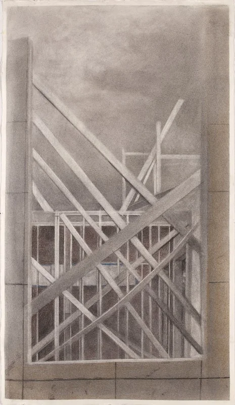 Beginning Again, 2014 graphite on paper, 26 x 14 in