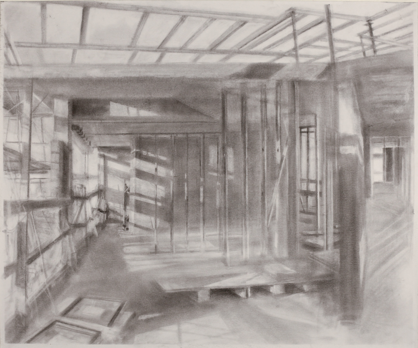 Study for Mural at The Delson, 2018 graphite powder on paper, 18 x 20 in