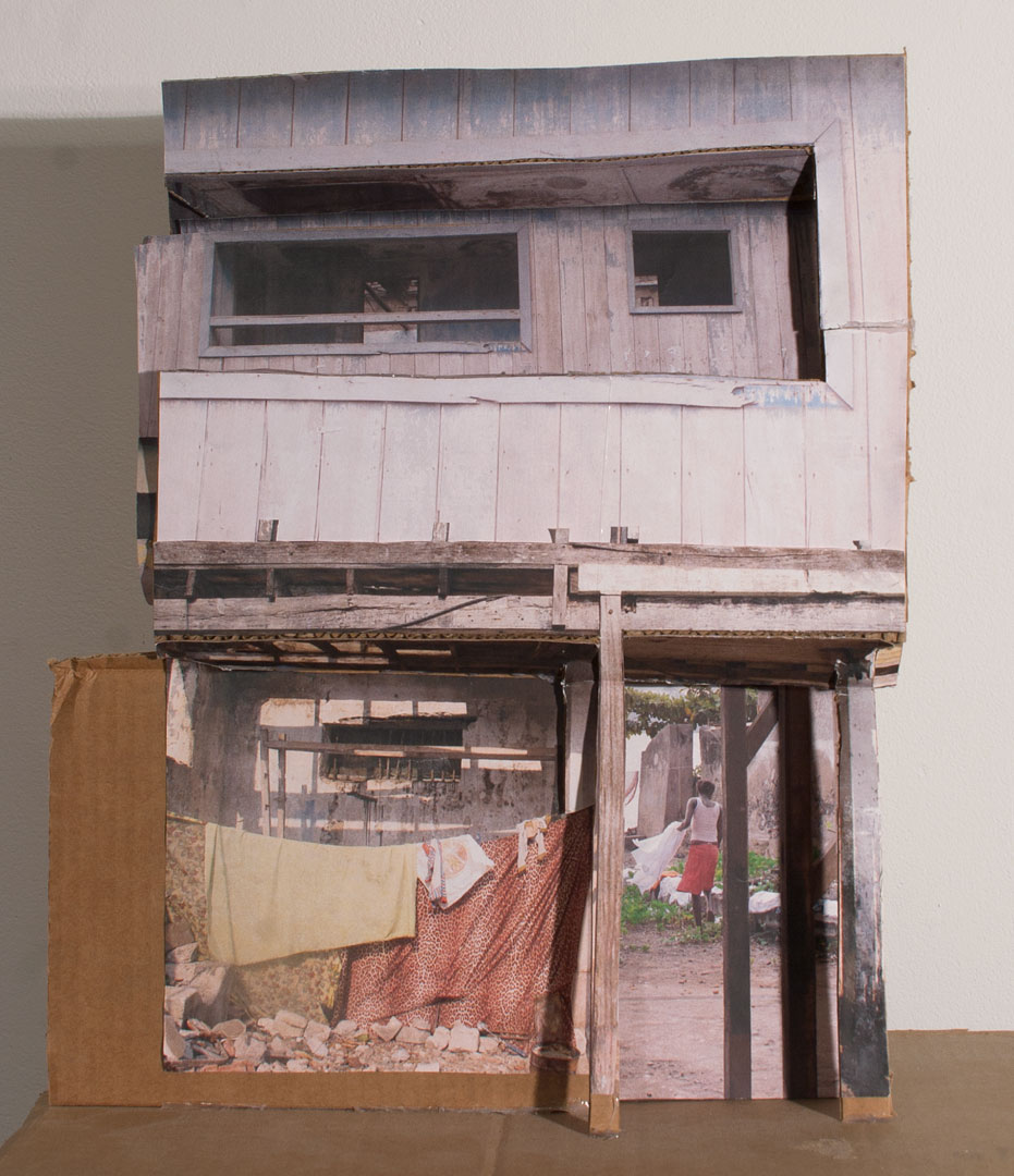 Naima in the Afternoon (Drift) , 2011 collage on cardboard, 15 ½ x 15 ½ x 8 in