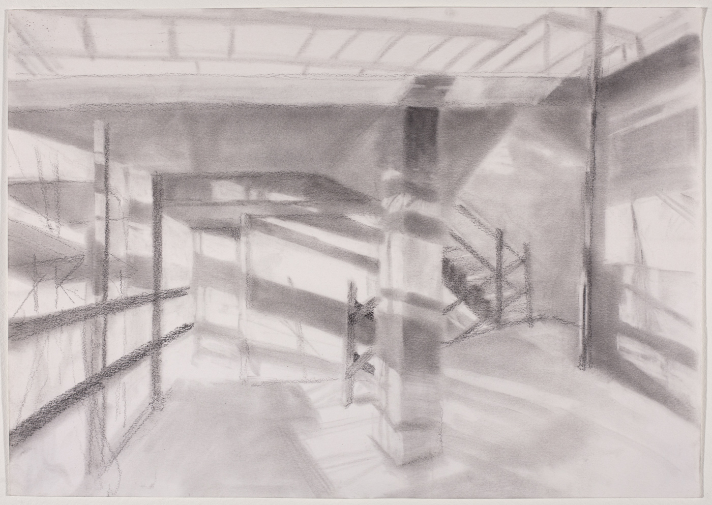   Study for 163rd St Mural , 2018 graphite powder on paper, 16 x 20 in 