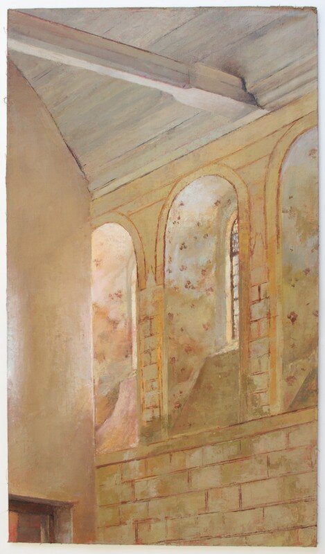   Refectory 1,  2013 oil on muslin on board, 26 x 10 in 