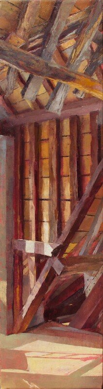   Like the Hull of a Boat,  2013 oil on linen, 32 x 8 in 