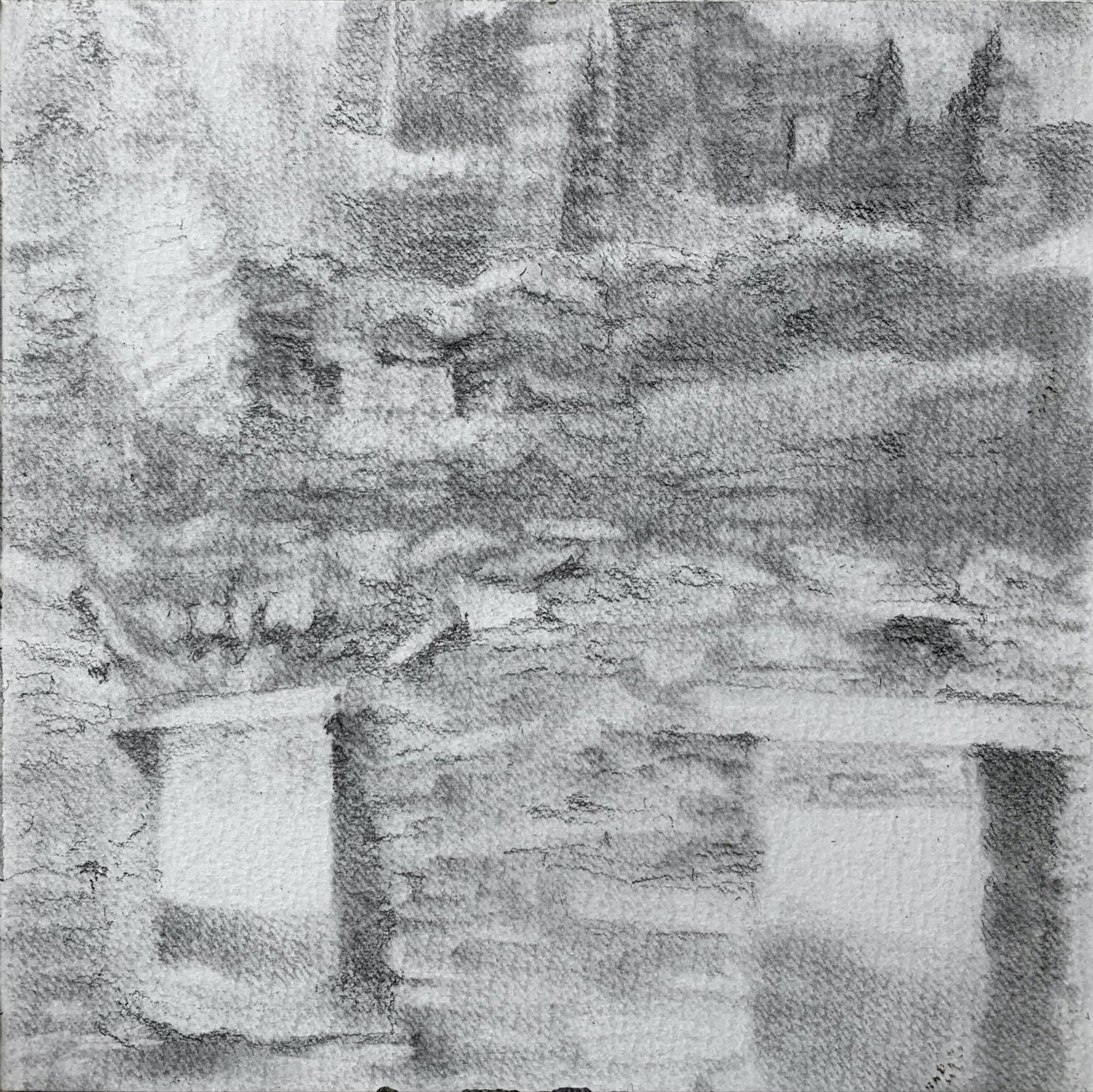   Cill Rialaig,  2019 graphite on paper, 8 x 8 in 