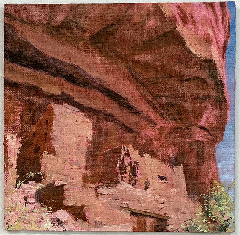   Sinagua Cliff Dwelling: Honanki,  2019 oil on linen on panel, 8 x 8 in 