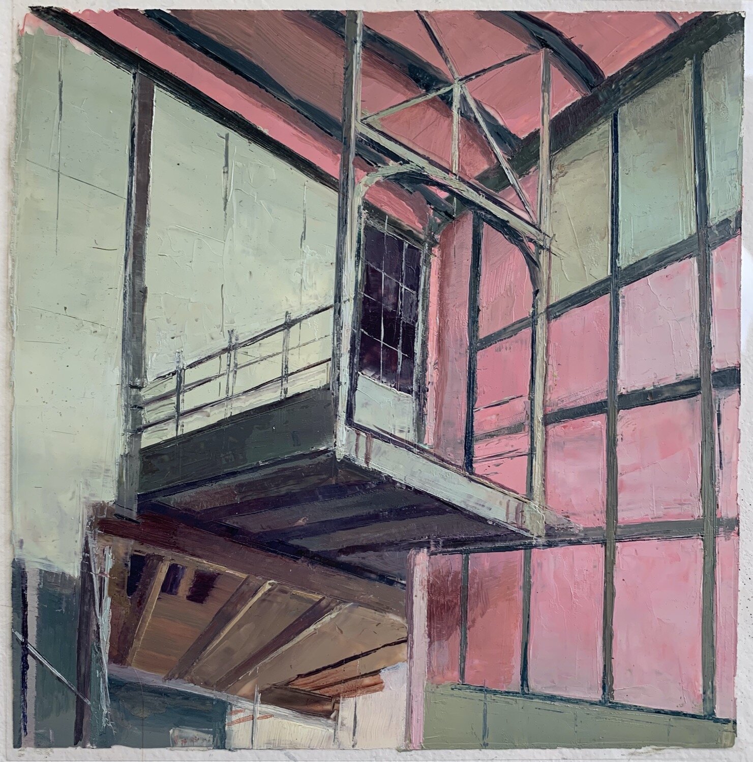 Battery Maritime Terminal, 2016 oil on dura-lar, 16 x 14 in
