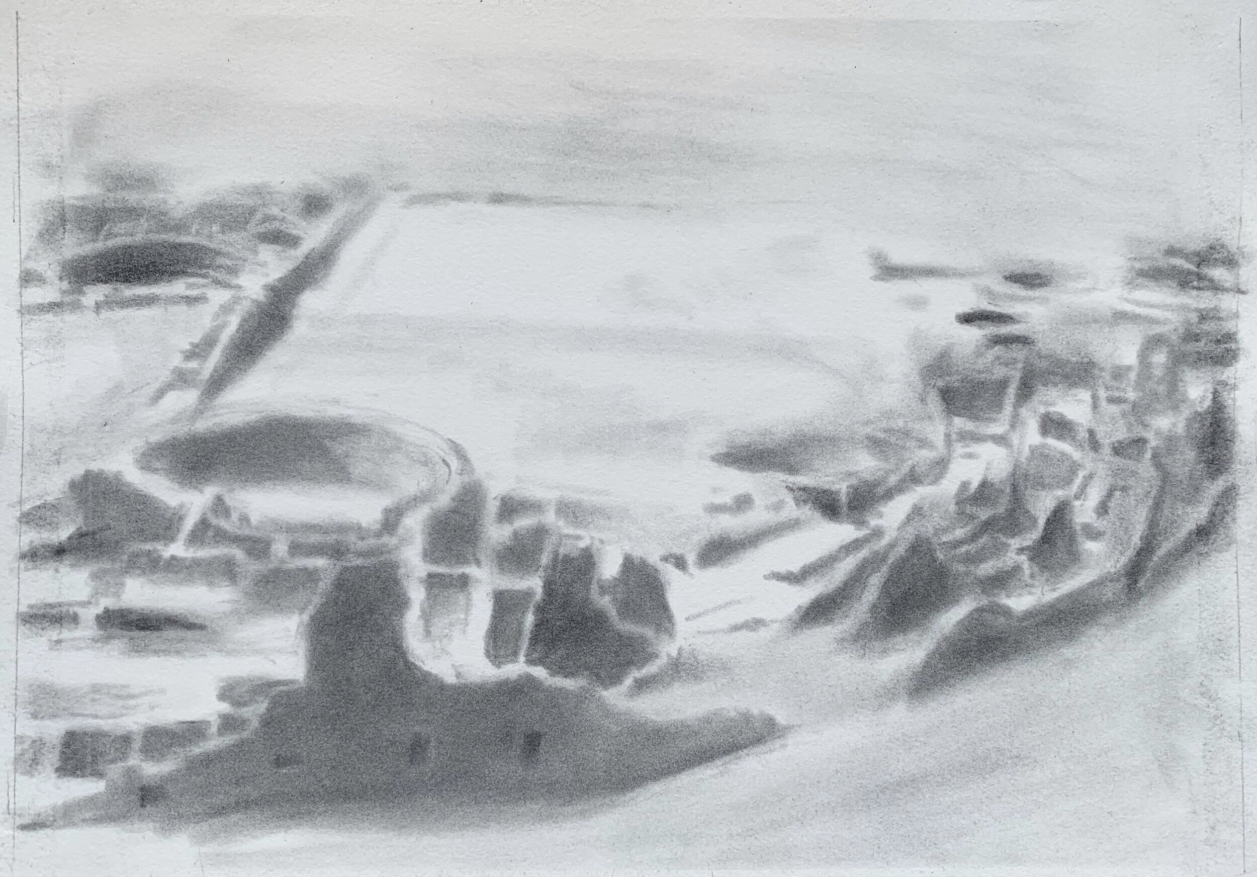   Chaco Study,  2019 graphite on paper, 9 x 13 in 