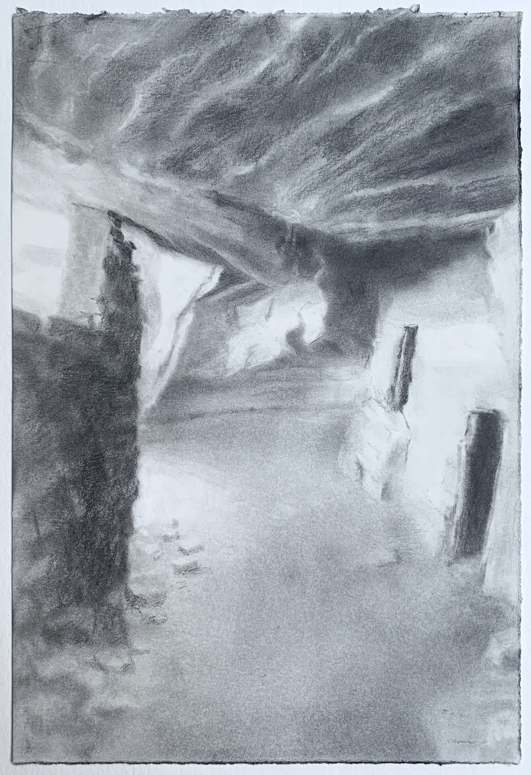   Cliff Dwelling Corridor 2,  2019 graphite on paper, 11 x 7.5 in 