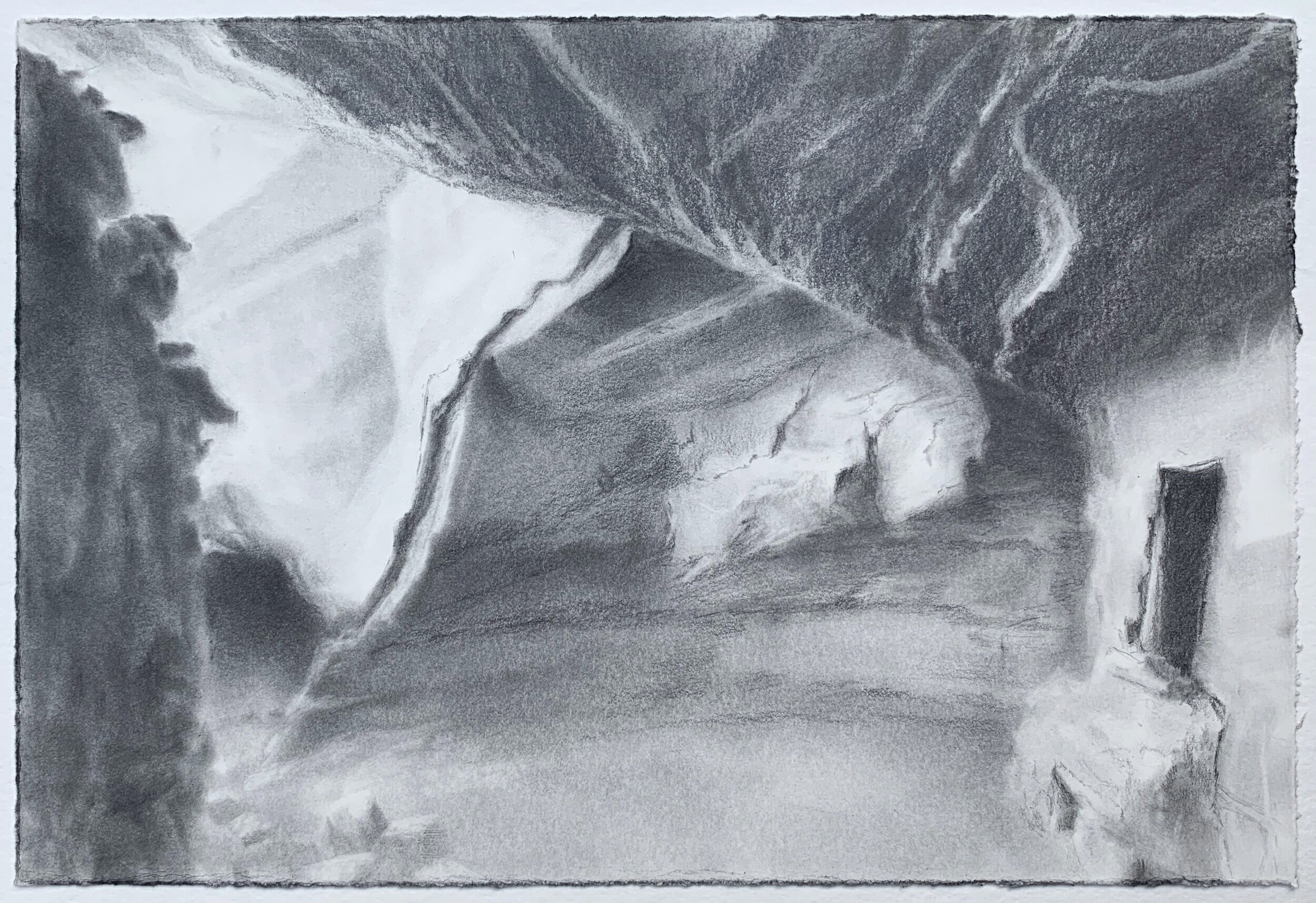   Cliff Dwelling Corridor , 2019 graphite on paper, 7.5 x 11 in 