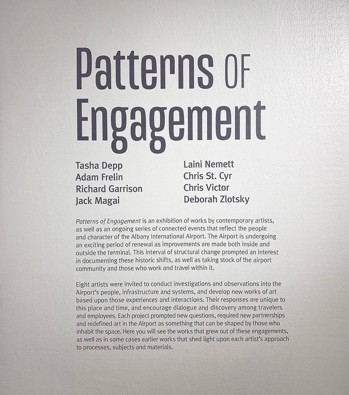 Wall plaque,  Patterns of Engagement  Albany International Airport Gallery 